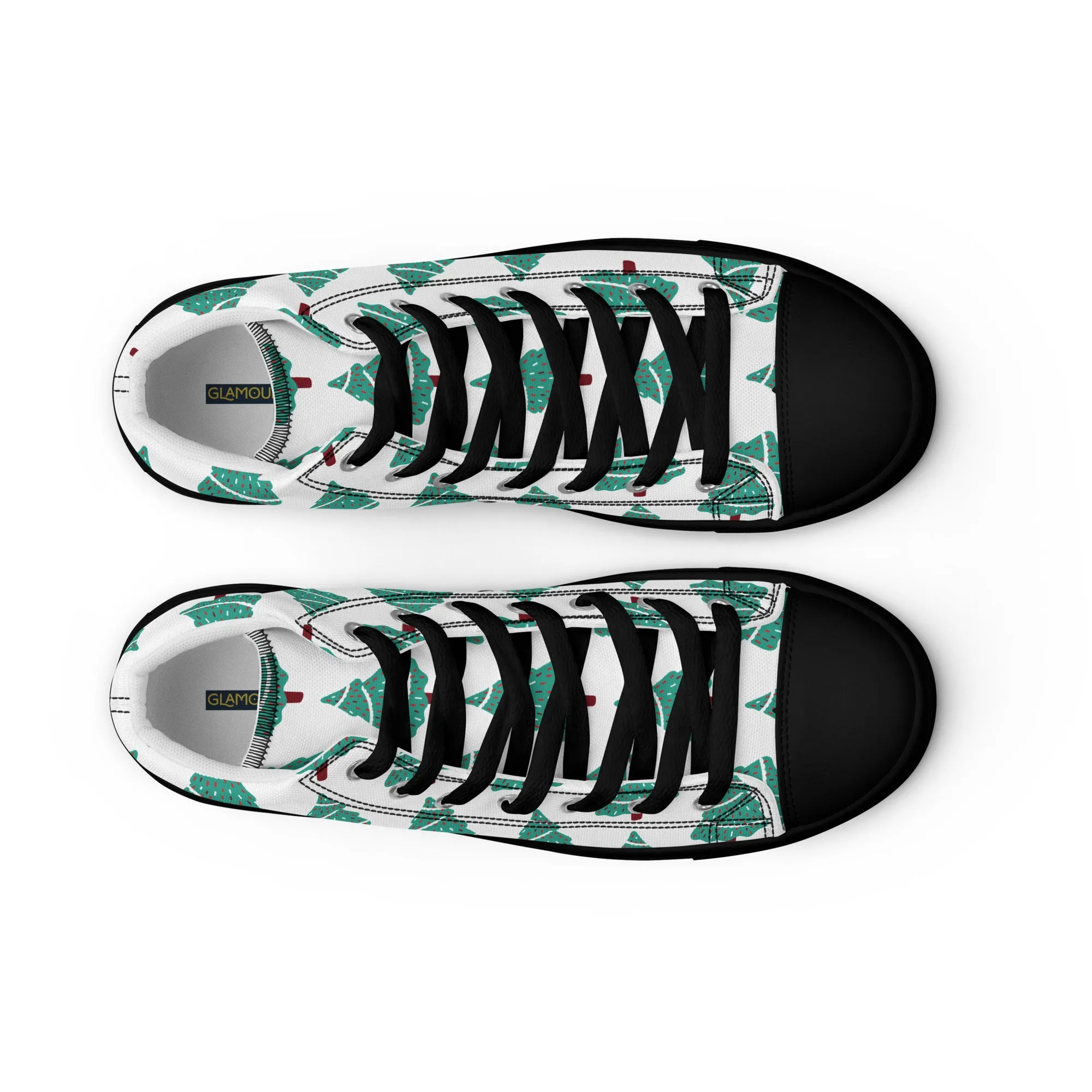 Women Christmas High Top Canvas Shoes (Glamourange Holiday Magic Canvas Shoes For Women - 0011)