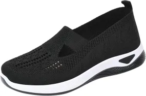 Women Comfortable Slip On Shoes Lightweight Walking Sneakers Canvas Casual Flats Non Slip Elastic Loafers