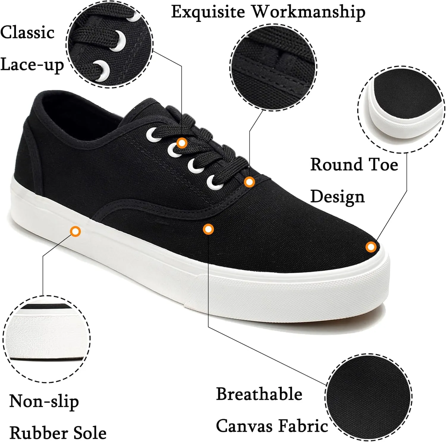 Women's Canvas Shoes Low Top Fashion Classic Slip on Canvas Sneakers Lace-up Walking Shoes Tennis Shoes