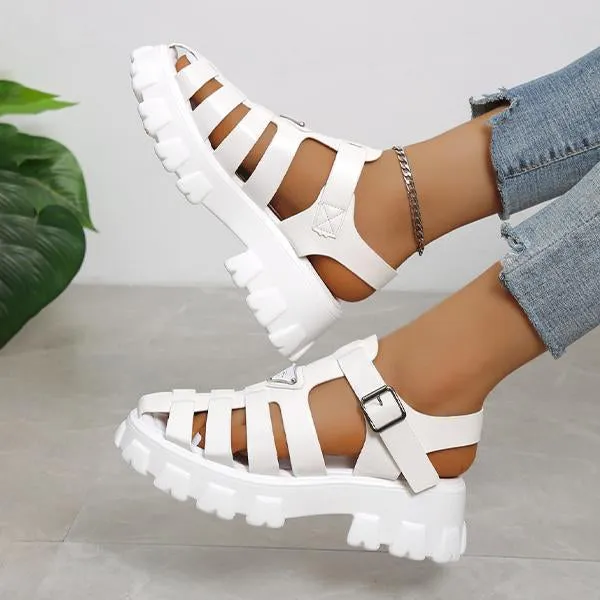 Women's Casual Platform Hollow Roman Sandals 22899739S