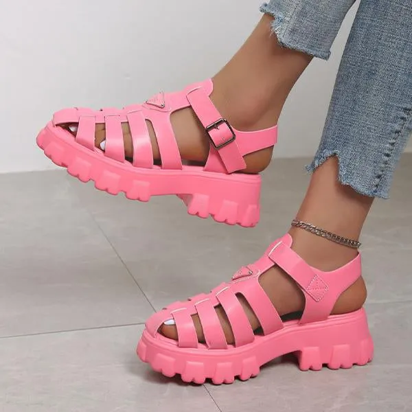 Women's Casual Platform Hollow Roman Sandals 22899739S