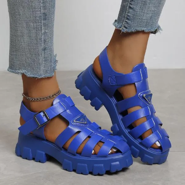 Women's Casual Platform Hollow Roman Sandals 22899739S