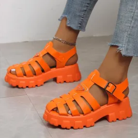 Women's Casual Platform Hollow Roman Sandals 22899739S