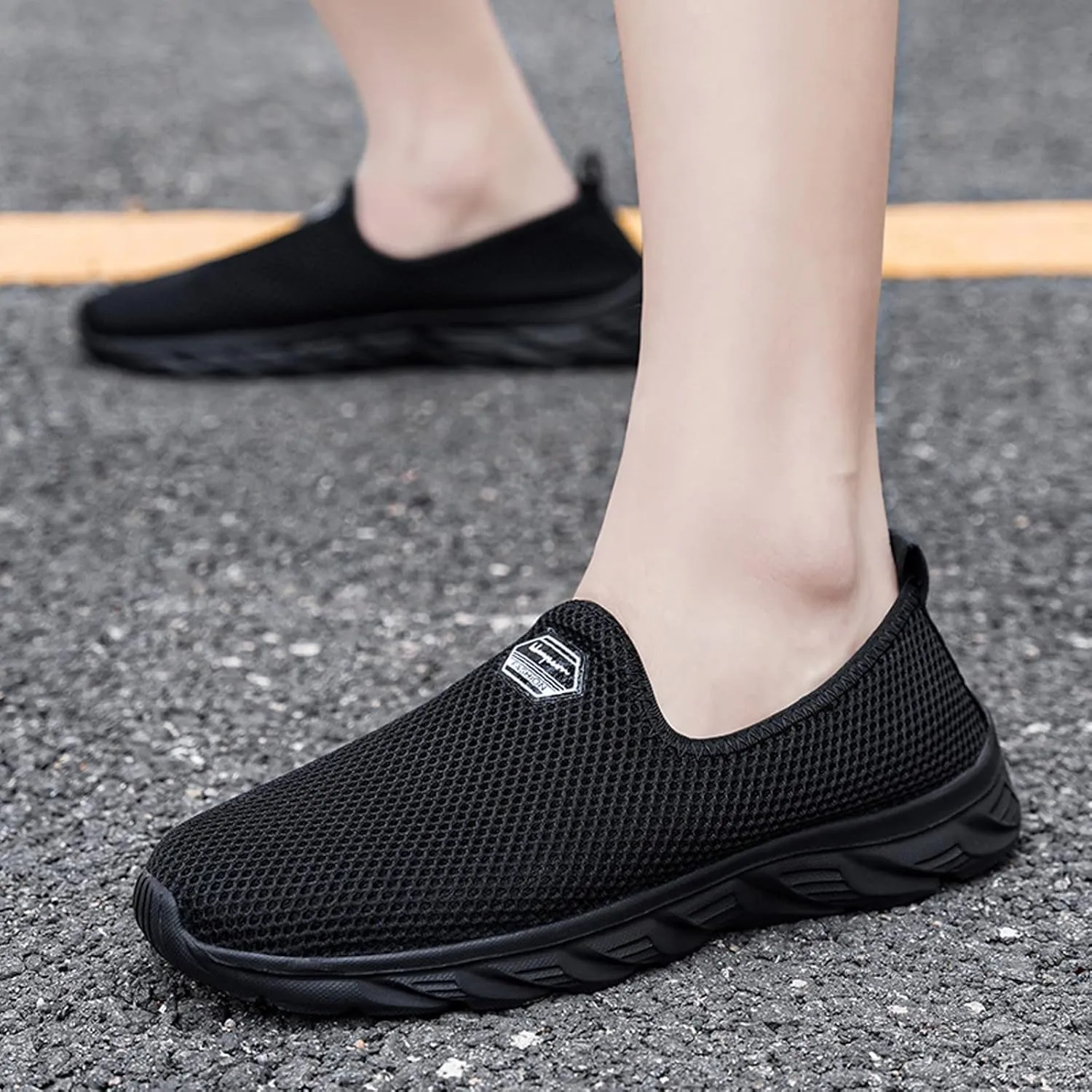 Women's Fashion Sneaker Non Slip Breathable Lightweight Comfortable Lace Up Running Shoes Mens Womens Loafer Shoes Black Platform Sneakers for Women