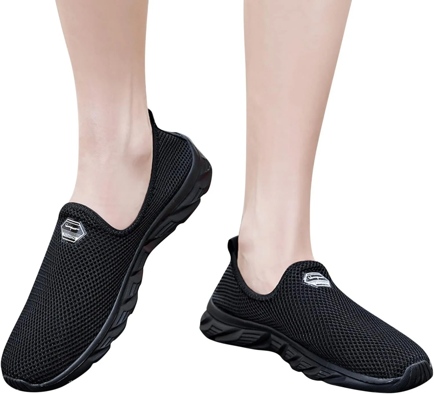 Women's Fashion Sneaker Non Slip Breathable Lightweight Comfortable Lace Up Running Shoes Mens Womens Loafer Shoes Black Platform Sneakers for Women