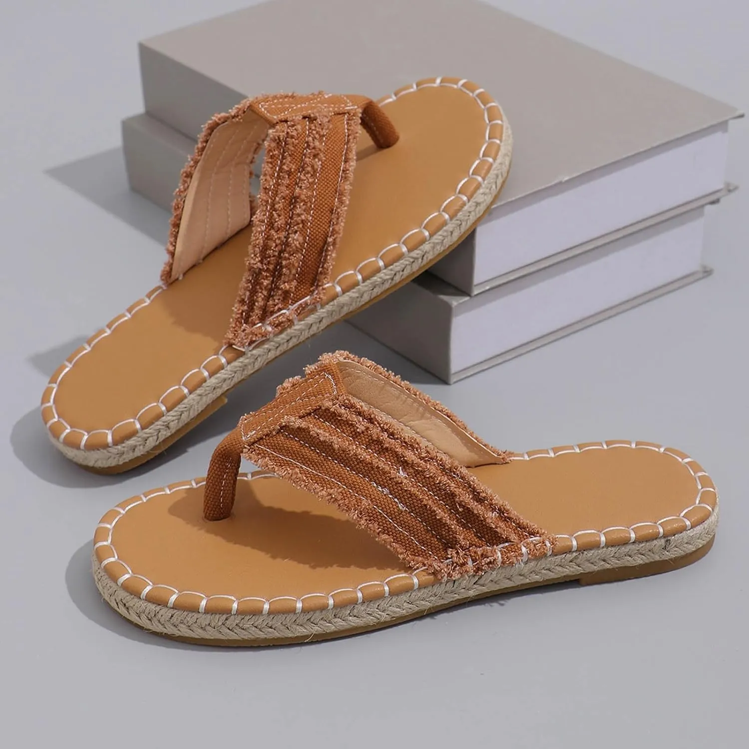 Women's Flip Flops Fashion Platform Fisherman Beach Style Slip on Sandals Summer Comfortable Thong Sandals