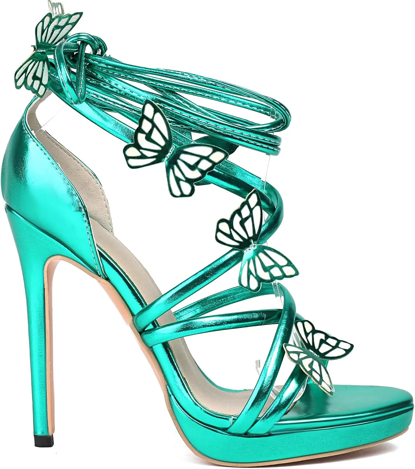 Women's Lace Up Heels Stiletto High Heels Strappy Bow Sandals