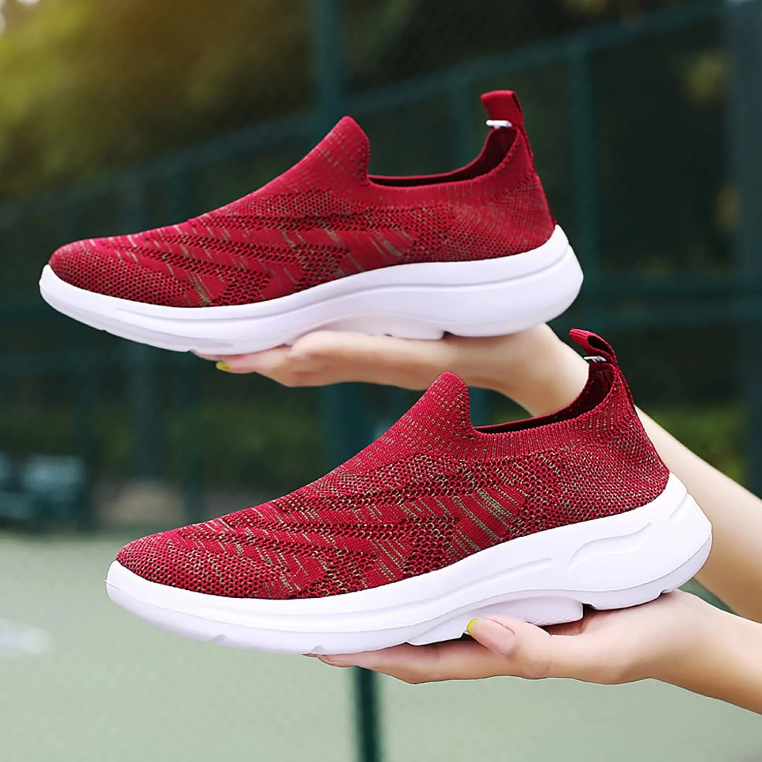 Womens Platform Sneakers White Tennis Shoes Slip On Shoes Women Wide Width Black Shoes Women Wide Women's Fashion Sport Breathable Mesh Platform Sneakers Zapatos para Correr De Mujer