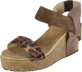 Women's Roman Toe Beach Sandals Shoes Flip Flops Wedges Casual Breathable Open Women's Sandals Jewelry Sandals for Women (Brown, 8)
