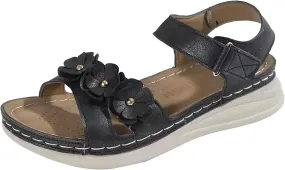 Women's Walking Sandals Comfortable Air Cushioned Support Beach Criss Cross Ankle Buckle Strap Dress Sandals